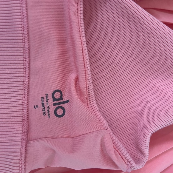 Alo Set: Aces Tennis Skirt (S) Crop Bra Top (S) Pink Strawberry Lemonade - Picture 8 of 8